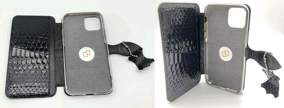 Case (чехол) GG® Для iPhone Xs/11/12 Pro (Black Piton) 2020 натуральная кожа питона